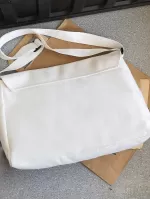 Men Minimalist Flap Messenger Bag - White